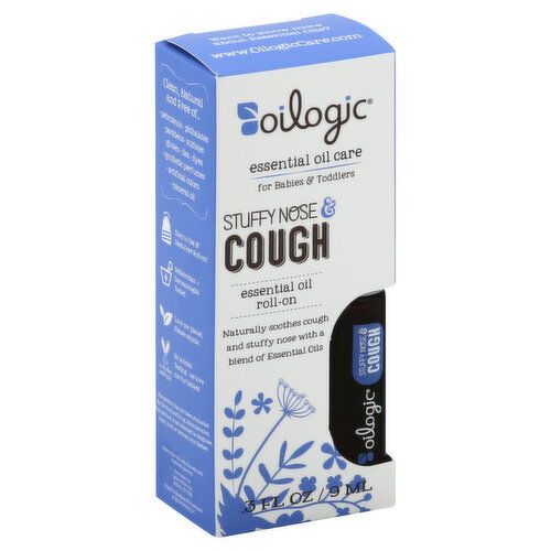 Oilogic Stuffy Nose & Cough, Essential Oil Roll-On, for Babies & Toddlers