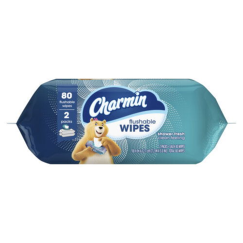 Charmin Flushable Wipes Charmin Flushable Wipes, 2 packs, 40 Wipes Per Pack