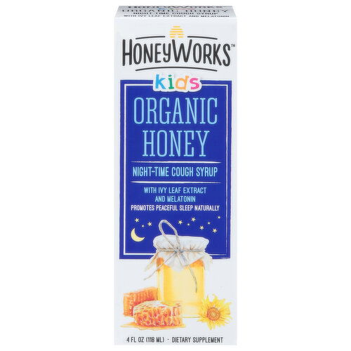 Honey Works Kids Cough Syrup, Organic Honey, Night-Time