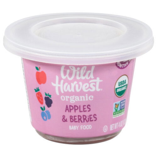 Wild Harvest Baby Food, Organic, Apples & Berries, Stage 2 (6 Months & Up)