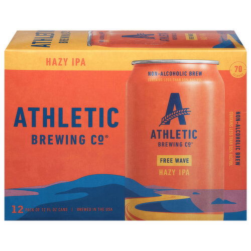 Athletic Brewing Co Non-Alcoholic Brew, Hazy IPA, Free Wave