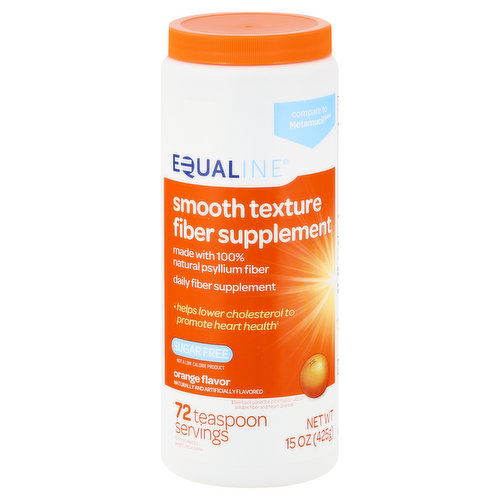 Equaline Fiber Supplement, Smooth Texture, Sugar Free, Orange Flavor