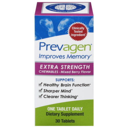 Prevagen Improves Memory, Mixed Berry Flavor, Extra Strength, Chewables, Tablets