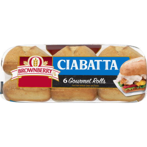 Brownberry Brownberry Ciabatta Gourmet Buns, 6 count, 23 oz