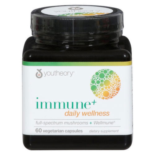 youtheory Immune+, Daily Wellness, Vegetarian Capsules