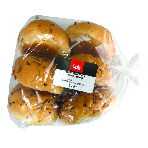 Cub Bakery Steak Buns White
Onions 6 Count