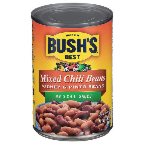 Bush's Best Kidney & Pinto Beans Mild Chili Sauce Mixed Chili Beans