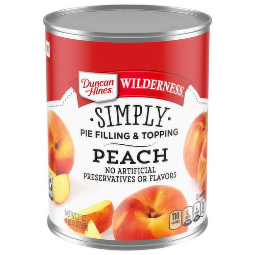 Duncan Hines Wilderness Pie Filling & Topping, Simply, Peach