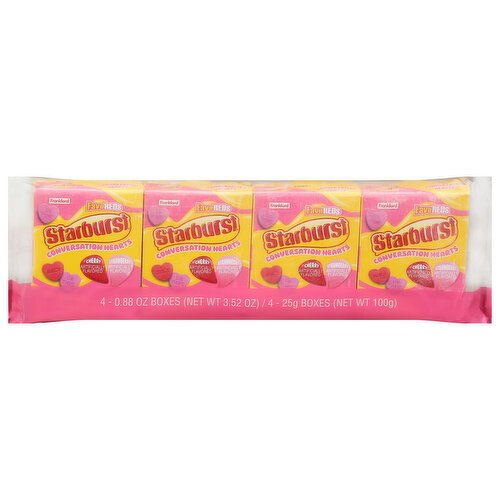 Starburst Candy, Cherry/Strawberry, Conversation Hearts