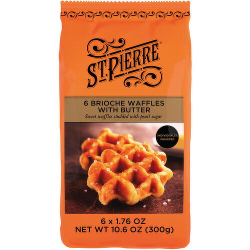 St Pierre Butter Brioche Waffles, 6 packs, 10.6 oz