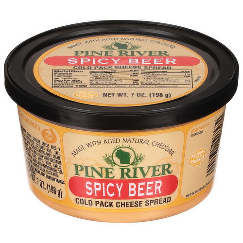 Pine River Cheese Spread, Cold Pack, Spicy Beer