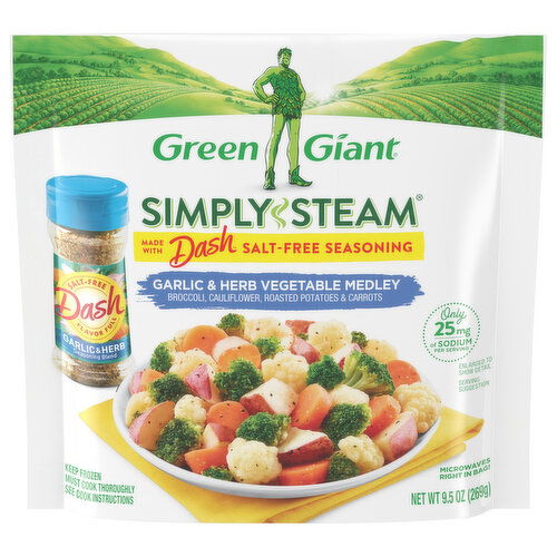 Green Giant Simply Steam Garlic & Herb Vegetable Medley with Dash Salt-Free Seasoning