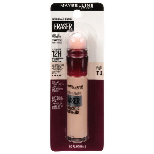 Maybelline Instant Age Rewind Concealer, Multi-Use, Eraser, Medium/Full Coverage, Shade 110