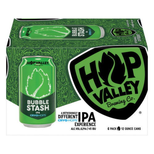 Hop Valley Bubble Stash Beer, IPA, 6 Pack