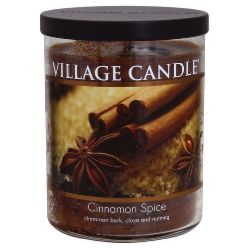 Village Candle Candle, Cinnamon Spice, Glass Cylinder