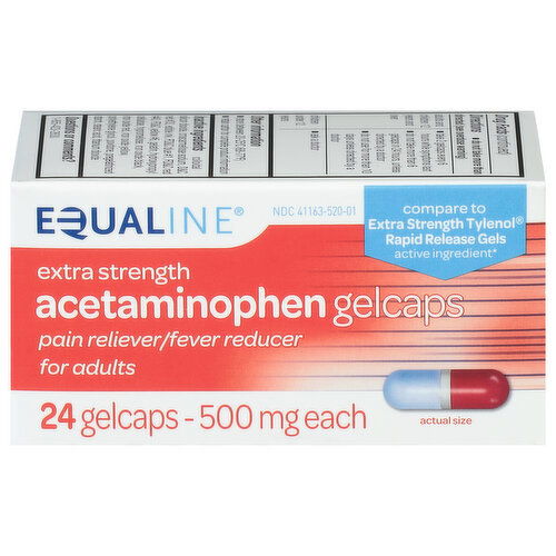 Equaline Acetaminophen, Extra Strength, Adult, Gelcaps