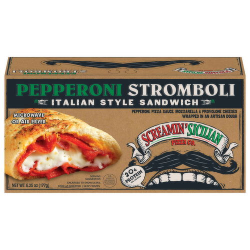 Screamin' Sicilian Pizza Co. Sandwich, Pepperoni Stromboli, Italian Style