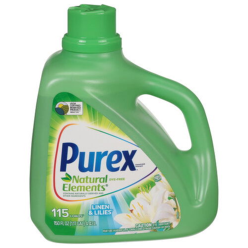 Purex Detergent, Natural Elements, Concentrated, Linen & Lilies