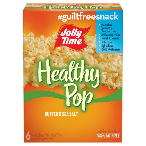 Jolly Time Healthy Pop Popcorn, Microwave, Butter & Sea Salt