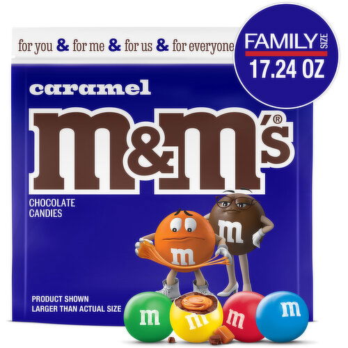 M&M'S M&M'S Caramel Milk Chocolate Candy, Family Size, 17.24 oz Bag