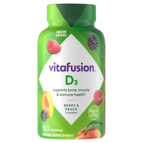 Vitafusion Vitamin D3, Gummies, Berry & Peach Flavors