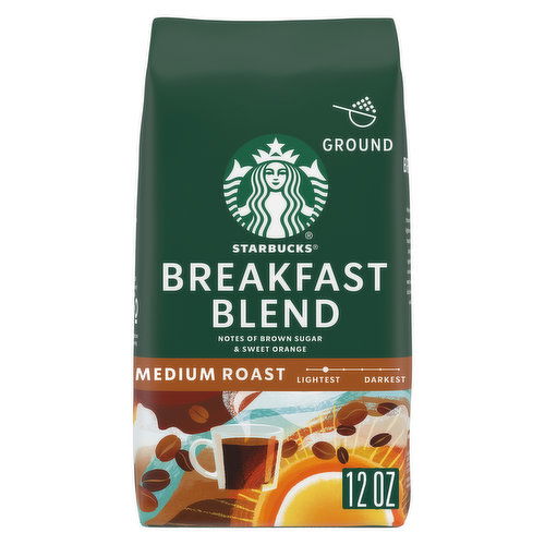 Starbucks Ground Coffee, Breakfast Blend, Medium Roast