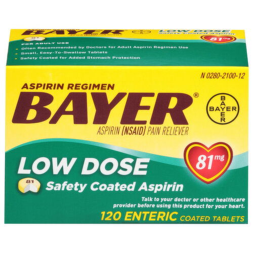 Bayer Aspirin, Low Dose, 81 mg, Tablets