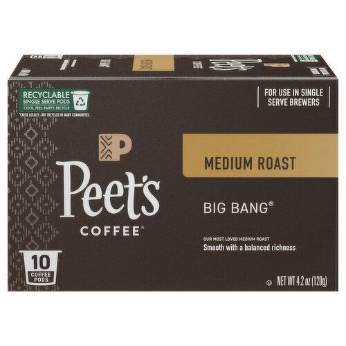 Peet's Coffee Coffee, Medium Roast, Big Bang, K-Cup Pods