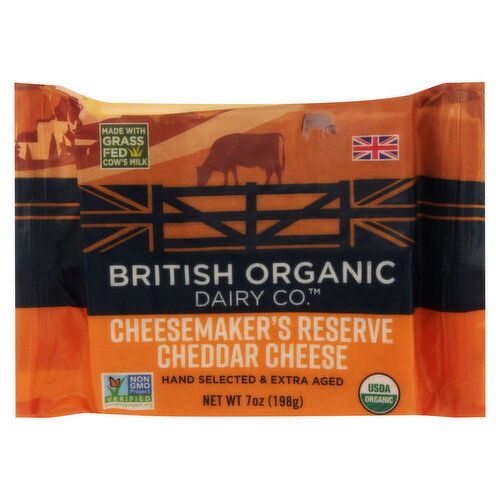 British Organic Dairy Co. Cheese, Organic, Cheesemaker' Reserve, Cheddar