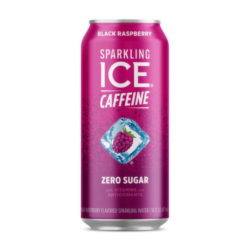 Sparkling Ice Caffeine Sparkling Water, Zero Sugar, Black Raspberry Flavored