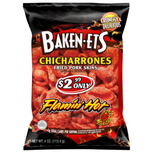 Baken-Ets Pork Skins, Flamin' Hot, Chicharrones
