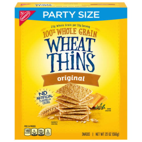 WHEAT THINS Original Whole Grain Wheat Crackers, Party Size