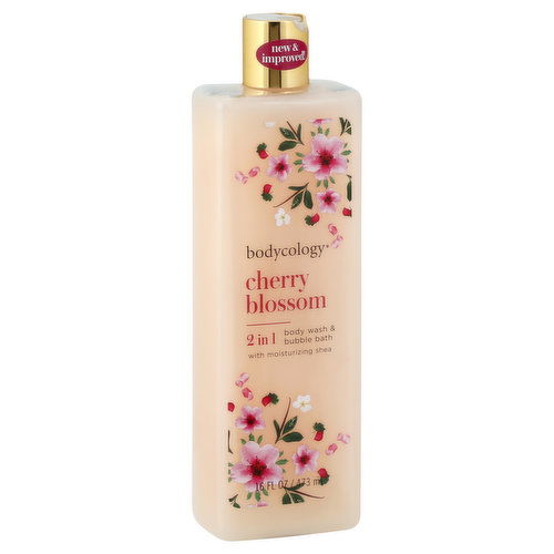 Bodycology Body Wash & Bubble Bath, Cherry Blossom, 2 in 1