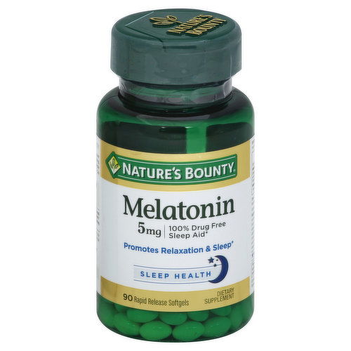 Nature's Bounty Melatonin, 5 mg, Rapid Release Softgels