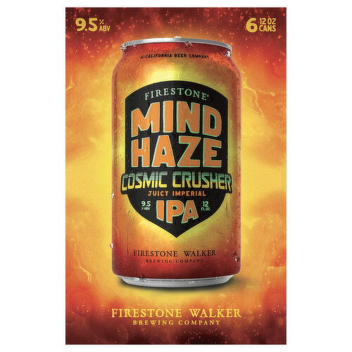 Firestone Walker Mind Haze Beer, Juicy Imperial IPA, Cosmic Crusher