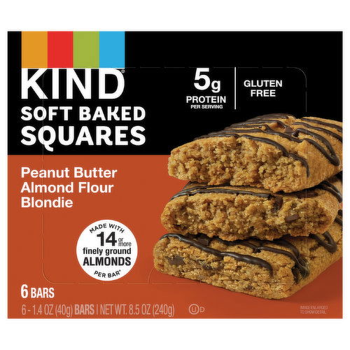 Kind Squares, Peanut Butter Almond Flour Blondie, Soft Baked