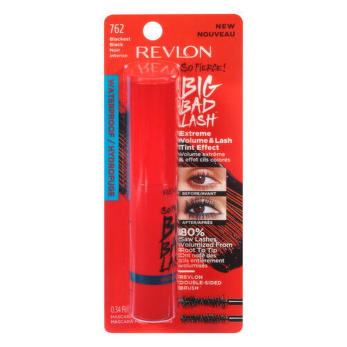 Revlon So Fierce Big Bad Lash Mascara, Waterproof, Blackest Black 762