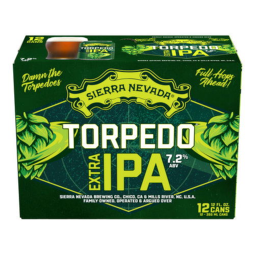 Sierra Nevada Torpedo Beer, Torpedo Extra IPA Craft Beer 12 Pack (12oz Cans)