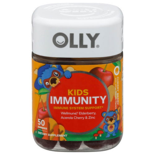 Olly Immunity, Kids, Gummies, Cherry Berry