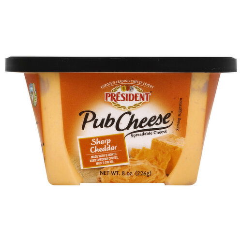 President Pub Cheese Sharp Cheddar Spreadable Cheese