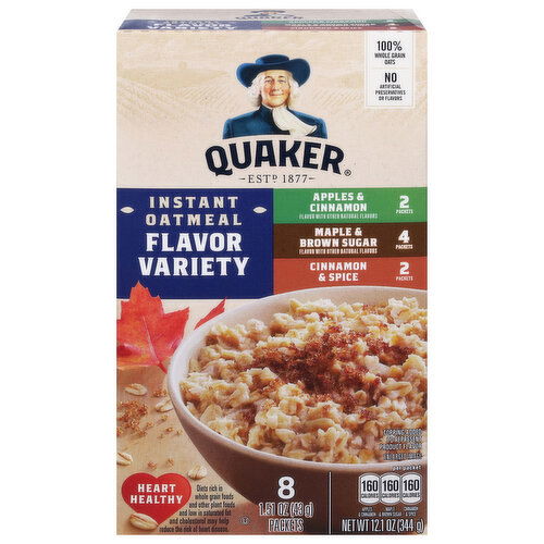 Quaker Flavor Variety Apples & Cinnamon/Maple & Brown Sugar/ Cinnamon & Spice Instant Oatmeal