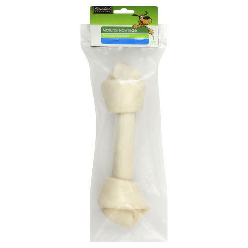 Essential Everyday Dog Bone, Premium, Natural Rawhide, 9-Inch