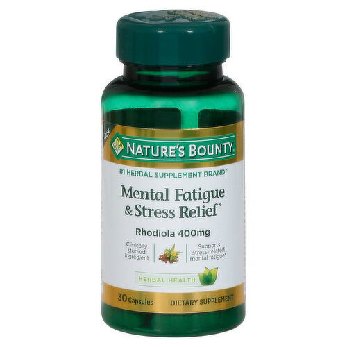 Nature's Bounty Mental Fatigue & Stress Relief, Rhodiola 400 mg, Capsules