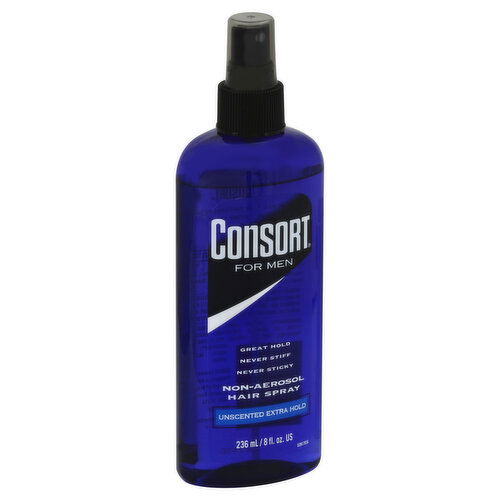 Consort For Men Hair Spray, Non-Aerosol, Extra Hold, Unscented