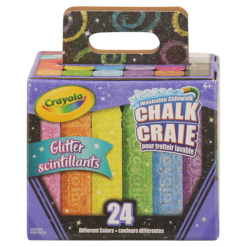 Crayola Chalk, Nontoxic, Glitter, Sidewalk, Washable