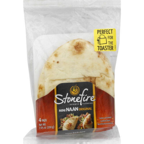 Stonefire Naan, Mini, Original, 4 Pack