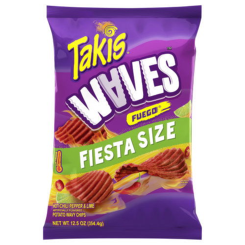 Takis Waves Potato Wavy Chips, Fuego, Extreme, Fiesta Size