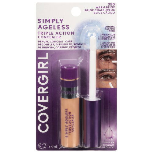 CoverGirl Concealer, Triple Action, Simply Ageless, Warm Beige 350