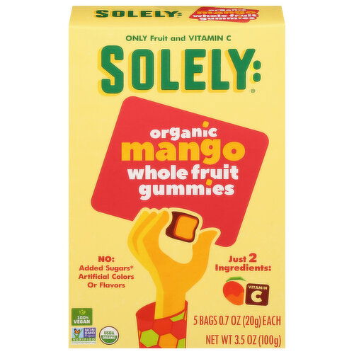 Solely Gummies, Mango, Organic, Whole Fruit