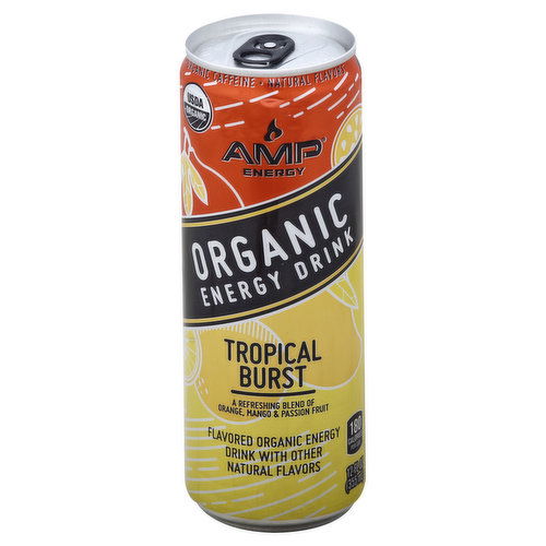 Amp Energy Drink, Organic, Tropical Burst